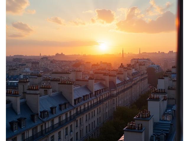 Vue pittoresque des toits de Paris depuis les fenêtres des bureaux de attrbollt, sur la Rue de Rivoli