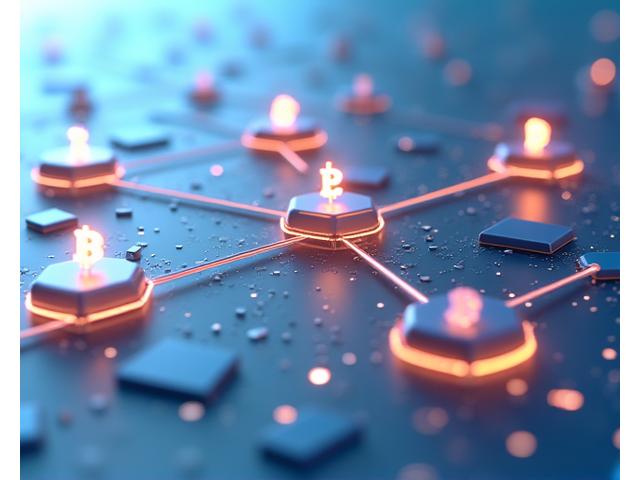 Représentation visuelle des blocs de la blockchain interconnectés, avec des symboles pour Bitcoin, Ethereum et d'autres altcoins, illustrant la structure et la diversité des cryptomonnaies.