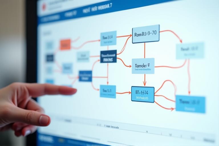 Interface visuelle de création de stratégies algorithmiques sans code, avec des blocs de logique glisser-déposer