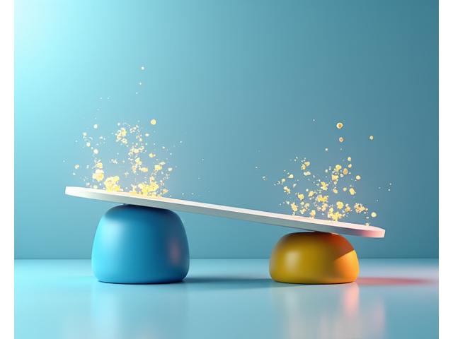 Icône de balance stylisée, avec un côté lourd et l'autre plus léger, représentant la gestion du risque et la limitation de responsabilité. Des éléments subtils de données financières en arrière-plan.
