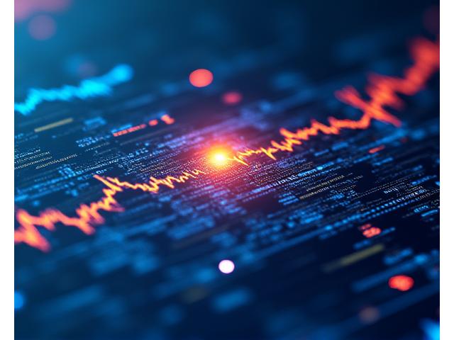 Interface utilisateur d'un 'Market Opportunity Scanner' affichant des visualisations de données en temps réel, des graphiques ascendants et des alertes pour les tendances de marché émergentes.