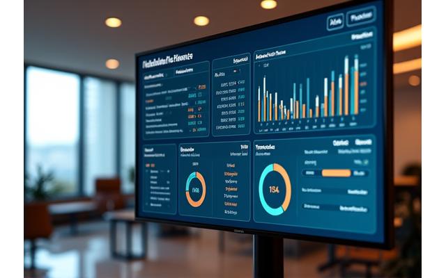 Tableau de bord financier avec des indicateurs de performance clés